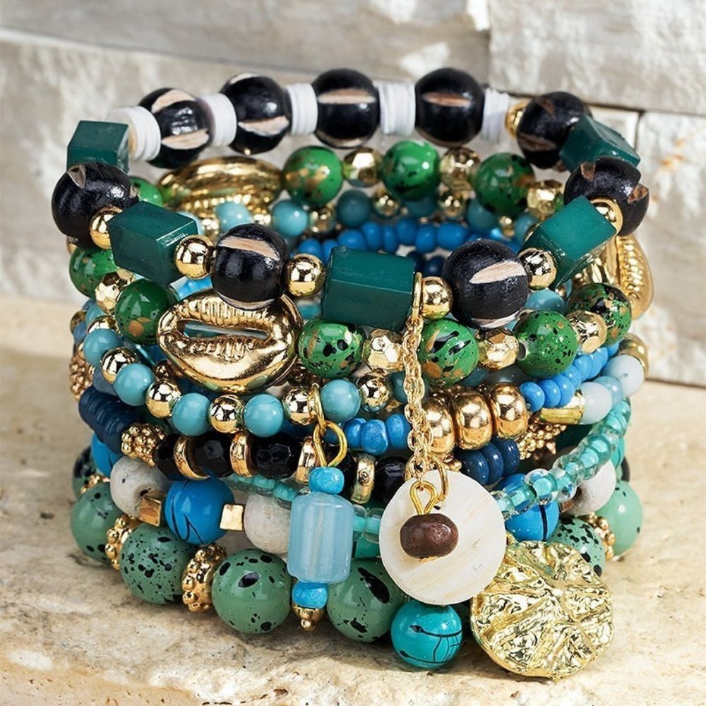 9-pc Natural Stone Bracelet Set